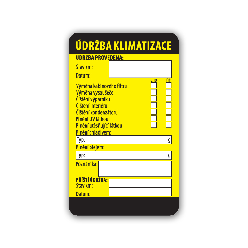 štítek kontroly klimatizace